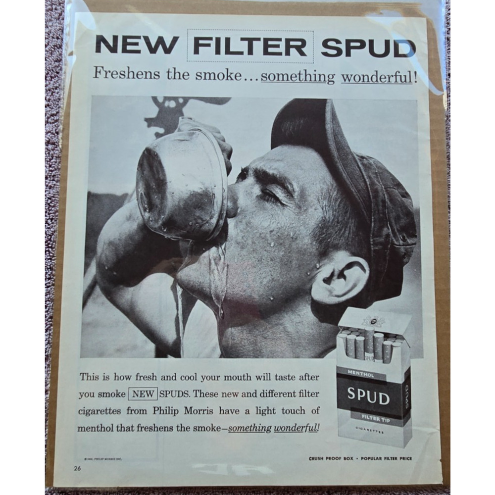 Vintage Spud Cigarette Print Advertisement 1956 Look Magazine